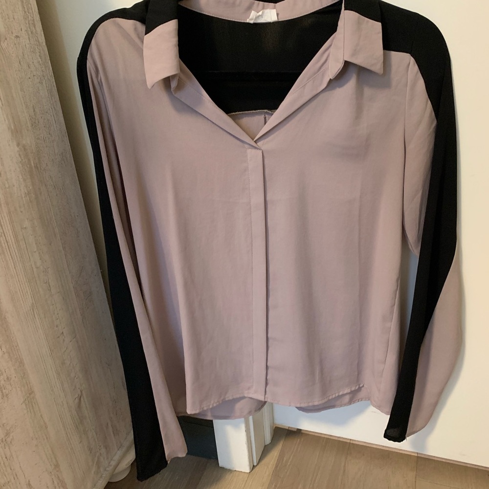 Brown and black blouse